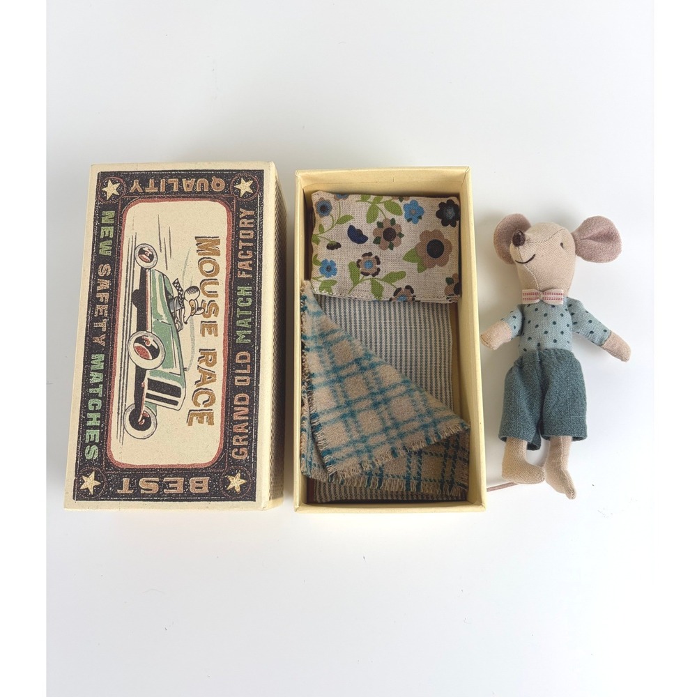 Maileg Mouse Race Big Brother Mouse in Box New Unused Complete Bedding